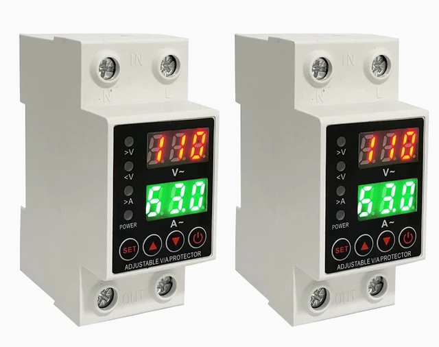 Main image of Voltage Protector 110V 220V, 63A Adjustable Smart Circuit Breaker(2PCS) Real-time voltage & current display, High/Low Voltage Cutoff and Overcurrent Protection