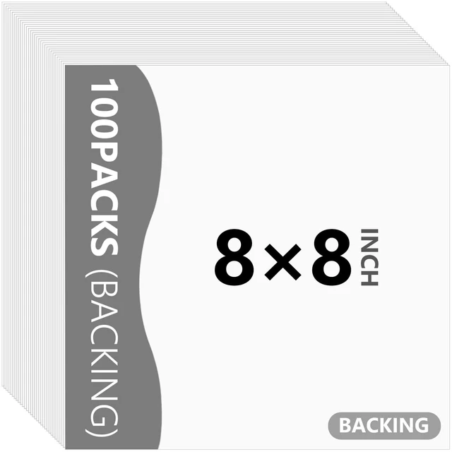 Main image of 100 Pack Backing Boards, 8x8 Uncut White Mat Boards Acid-Free Backerboards for Art Prints, Ideal for Photos, Pictures, Prints, and Frames