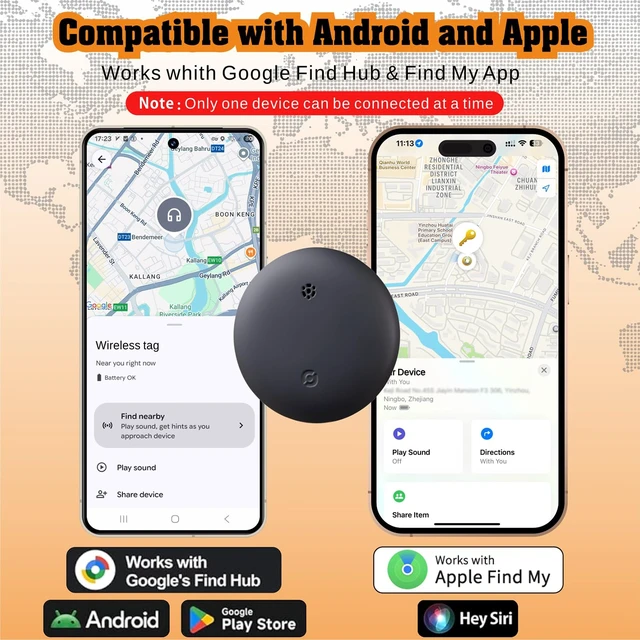 Alt view image 2 of 7 - 2026 Android Tracker Tags-4 Pack for Android & iOS, Dual-System Works with Apple Find My or Google Find Hub, Bluetooth Item Finder for Keys, Luggage, Backpacks and Wallets, IP66 Waterproof