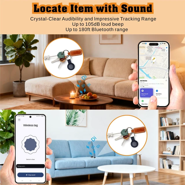 Alt view image 3 of 7 - 2026 Android Tracker Tags-4 Pack for Android & iOS, Dual-System Works with Apple Find My or Google Find Hub, Bluetooth Item Finder for Keys, Luggage, Backpacks and Wallets, IP66 Waterproof