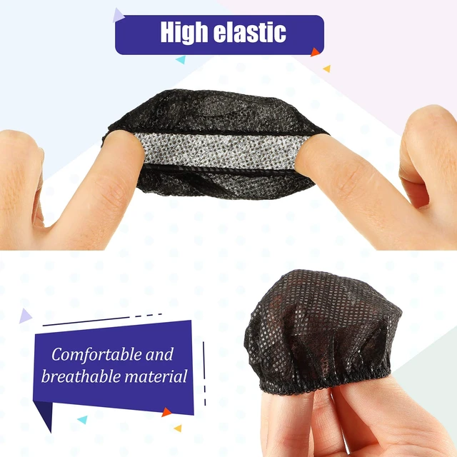 Alt view image 3 of 7 - 200 Pcs Disposable Headphone Ear Covers, S, 6.5 Cm/ 2.6 Inch, Black Non-woven Sanitary Pads for On-ear Headphones, Hygiene Shield for Shared Gear, Sweat-proof, Fits Most Over-ear Headsets
