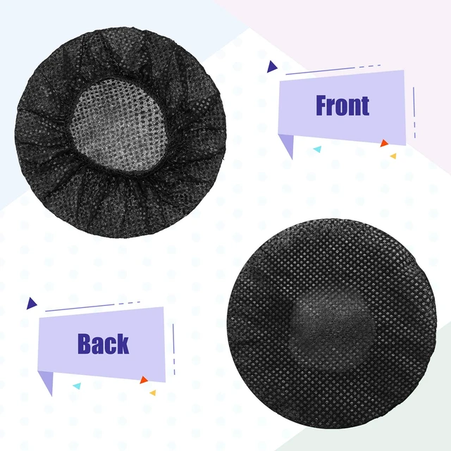 Alt view image 4 of 7 - 200 Pcs Disposable Headphone Ear Covers, S, 6.5 Cm/ 2.6 Inch, Black Non-woven Sanitary Pads for On-ear Headphones, Hygiene Shield for Shared Gear, Sweat-proof, Fits Most Over-ear Headsets