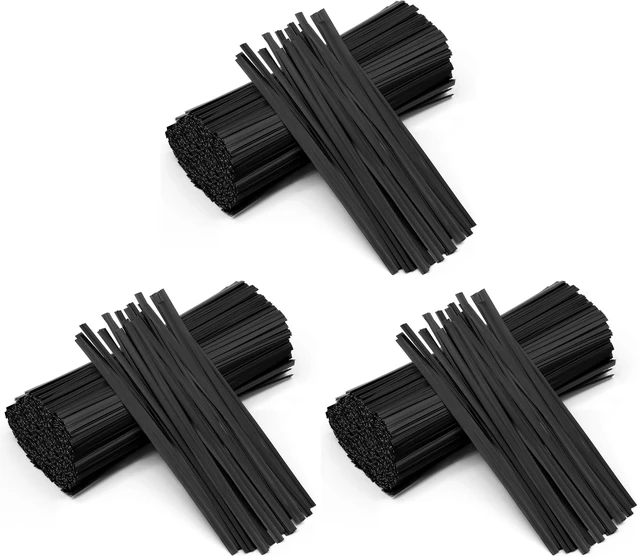 Main image of 400 Pcs Twist Ties for Bags 5" Cable Ties Bag Twist Ties for Cord Twist Bread Ties Reusable Black Plastic Coated Ties Heavy Duty Bread Ties Twist Wire Ties for Household and Office Use (Pack of 3)
