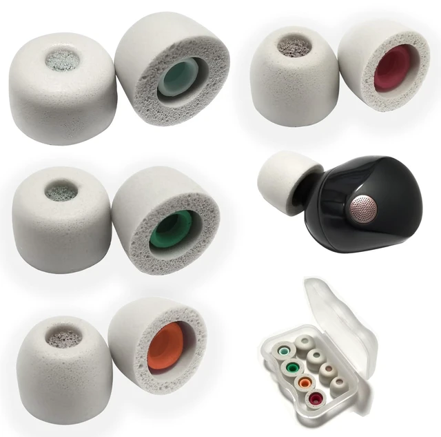 Main image of Memory Foam Tips for Sony WF-1000XM5 Replacement Ear Tips Noise Isolating 4 Pairs L/M/S/XS Earbuds Tips for WF-1000XM5, WF-1000XM4, Built-in Filter Screen, Fits in Case, Gray