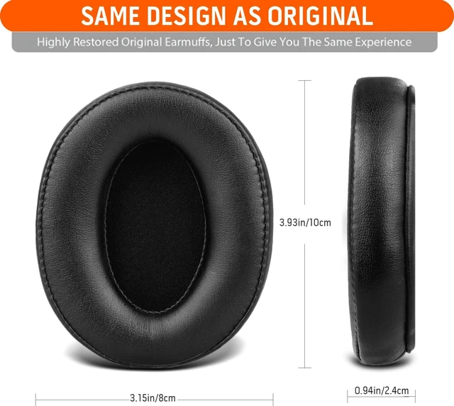 Alt view image 3 of 7 - Replacement for Sony MDR 7506 Earpads Cushions for MDR-V6/ V7, MDR-CD900ST Over Ear Headphone Pads with Soft Protein Leather Noise Isolation Foam (Black)