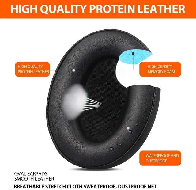 Alt view image 4 of 7 - Replacement for Sony MDR 7506 Earpads Cushions for MDR-V6/ V7, MDR-CD900ST Over Ear Headphone Pads with Soft Protein Leather Noise Isolation Foam (Black)