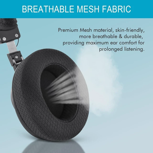 Alt view image 3 of 7 - Replacement Ear Pads for Sony MDR 7506 V6 V7 MDR-CD900ST (Black) Mesh Fabric MDR Headphones Earpad Cushions with Memory Foam