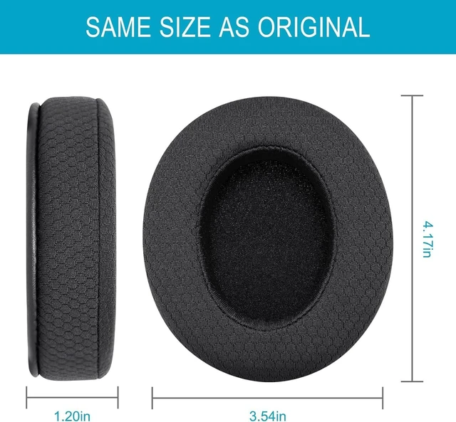 Alt view image 5 of 7 - Replacement Ear Pads for Sony MDR 7506 V6 V7 MDR-CD900ST (Black) Mesh Fabric MDR Headphones Earpad Cushions with Memory Foam
