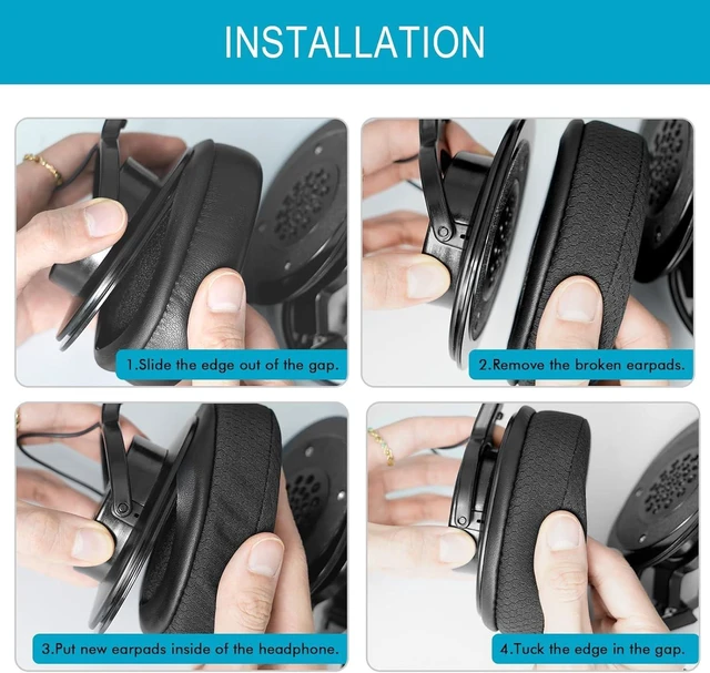 Alt view image 7 of 7 - Replacement Ear Pads for Sony MDR 7506 V6 V7 MDR-CD900ST (Black) Mesh Fabric MDR Headphones Earpad Cushions with Memory Foam