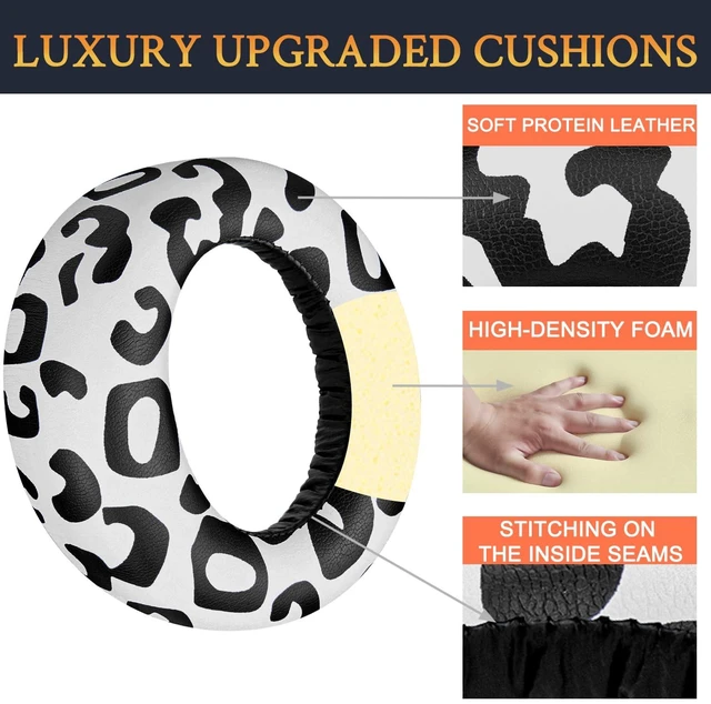 Alt view image 4 of 5 - Earpads Cushions Replacement for Sony PlayStation 5 Pulse PS5 3D Wireless Headset, Ear Pads Cushions with Soft Protein Leather, Noise Isolation Foam - Snow Leopard