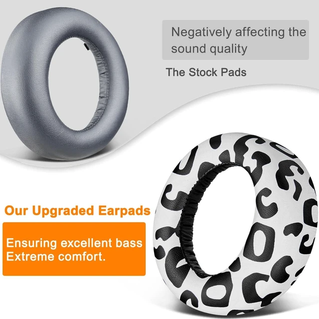 Alt view image 5 of 5 - Earpads Cushions Replacement for Sony PlayStation 5 Pulse PS5 3D Wireless Headset, Ear Pads Cushions with Soft Protein Leather, Noise Isolation Foam - Snow Leopard