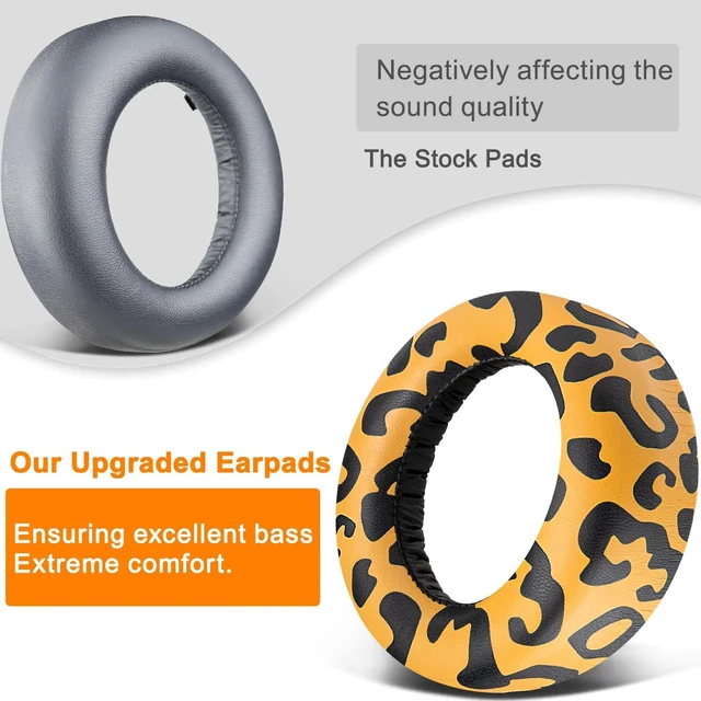 Alt view image 5 of 5 - Earpads Cushions Replacement for Sony PlayStation 5 Pulse PS5 3D Wireless Headset, Ear Pads Cushions with Soft Protein Leather, Noise Isolation Foam - Tiger Stripes