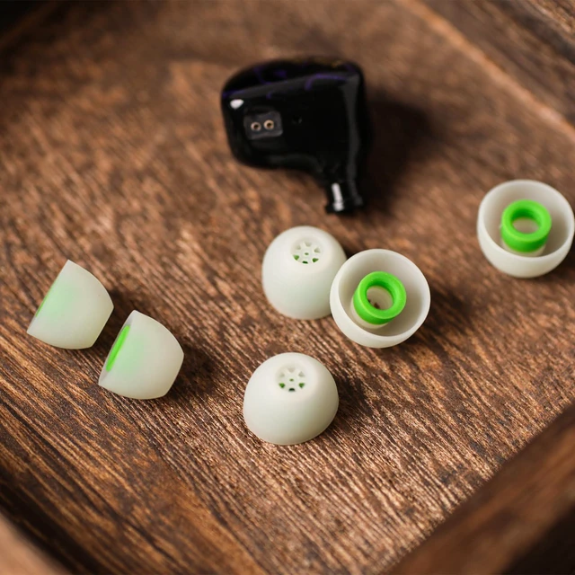 Alt view image 3 of 7 - Kiwi Ears Flex Anti-Earwax IEM Ear Tips, 3 Pairs, S/M/L Size Silicone Ear Plugs, Replacement HiFi Wired Earbud Eartips for KZ ZS10 Pro 2 SuperMix 4 Hype4 Astral Cadenza Belle, Green