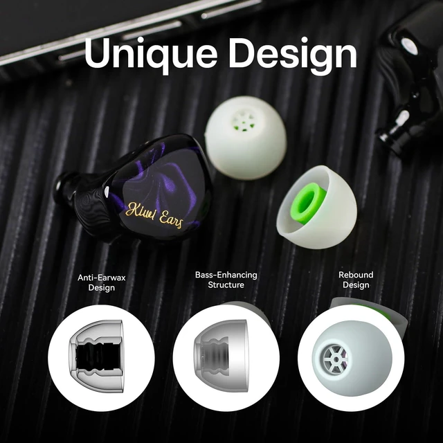 Alt view image 5 of 7 - Kiwi Ears Flex Anti-Earwax IEM Ear Tips, 3 Pairs, S/M/L Size Silicone Ear Plugs, Replacement HiFi Wired Earbud Eartips for KZ ZS10 Pro 2 SuperMix 4 Hype4 Astral Cadenza Belle, Green