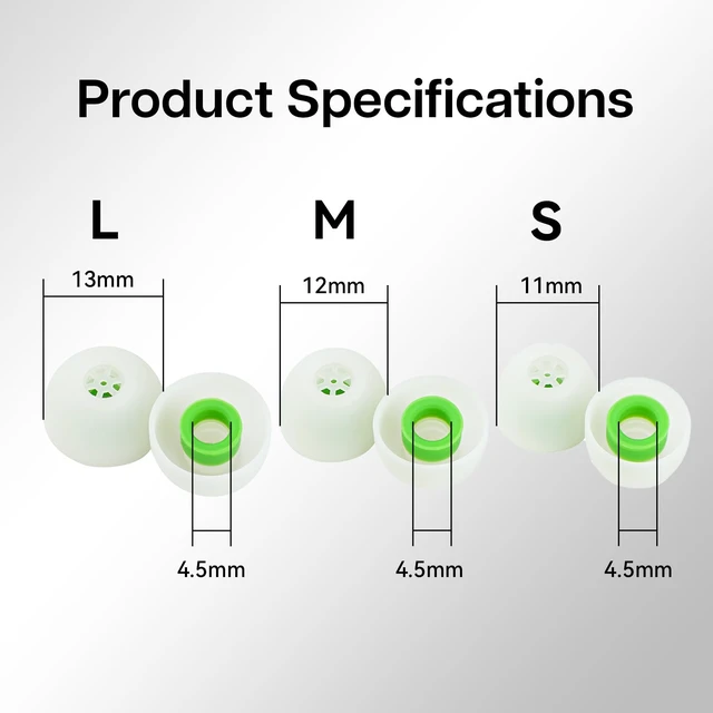 Alt view image 6 of 7 - Kiwi Ears Flex Anti-Earwax IEM Ear Tips, 3 Pairs, S/M/L Size Silicone Ear Plugs, Replacement HiFi Wired Earbud Eartips for KZ ZS10 Pro 2 SuperMix 4 Hype4 Astral Cadenza Belle, Green