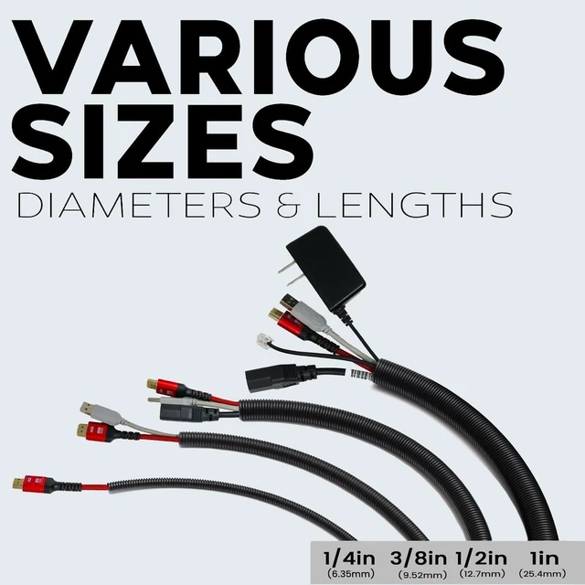 Alt view image 7 of 7 - 3/4" x 100 ft Split Wire Loom Flex-Guard Convoluted Tubing with Installation Tool - Protective Cable Sleeves for Automotive Home Electrical Wires Chemical Resistant Conduit Black