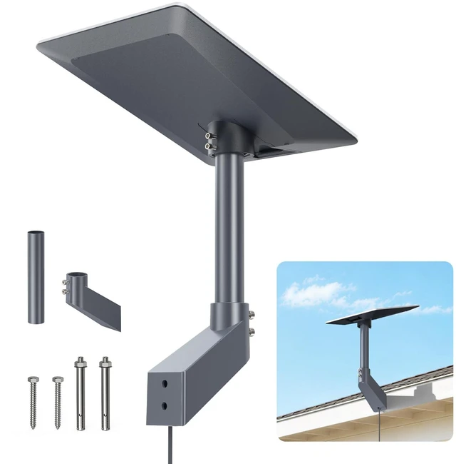 Main image of Starlink V5 Wall Mount, 360° Adjustable Mount for Starlink Gen 5 Heavy Duty Aluminum Starlink Mount with 4" Offset Mast, Weatherproof Bracket for Exterior Wall, Gable & Fascia Installation