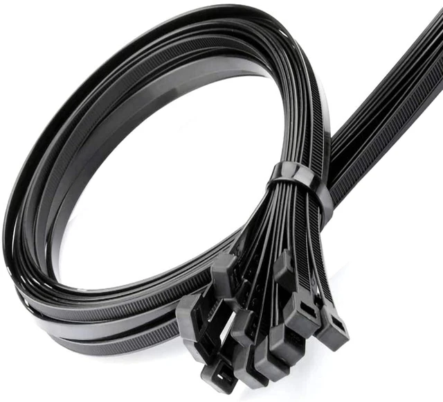 Main image of 40 Inch Extra Large Zip Ties With 200 Pounds Tensile Strength Long Cable Ties Big Heavy Duty Outdoor Plastic Ties Black (19 Pack)