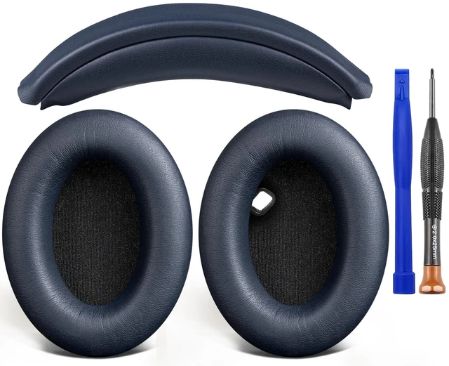 Main image of Ear Pads Cushions + Headband, Replacement Kit for Sony WH-1000XM4 (WH1000XM4) Over-Ear Headphones, Replacement Headstrap Pad & Earpads Repair Part - Navy Blue