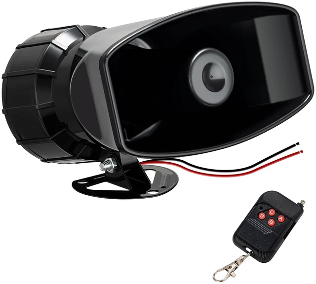 Main image of Police Siren for Car Truck Pa Speaker 12V Alarm Horn Pa System 130dB Wireless Remote Control, 7 Sound Modes for All Scenarios, 130dB, Waterproof Design, Suitable for Any 12V Vehicle