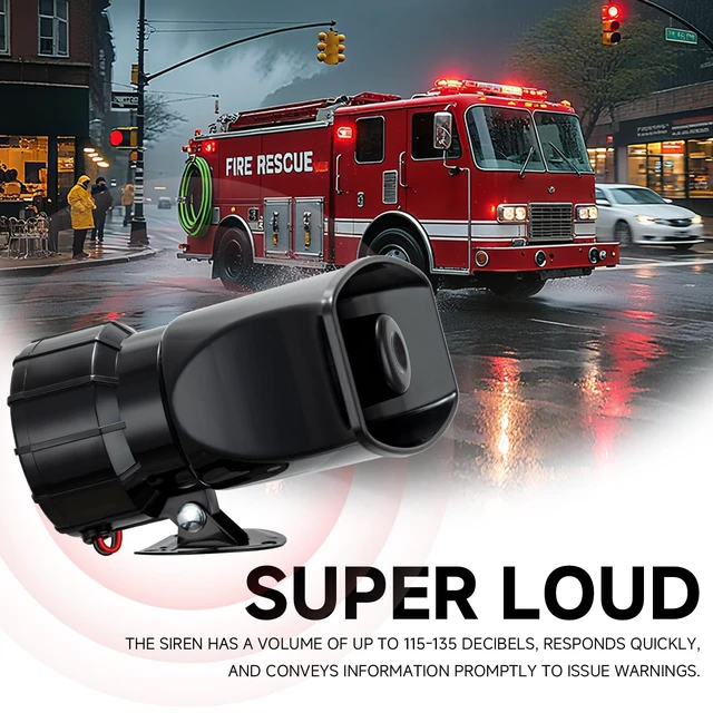 Alt view image 2 of 7 - Police Siren for Car Truck Pa Speaker 12V Alarm Horn Pa System 130dB Wireless Remote Control, 7 Sound Modes for All Scenarios, 130dB, Waterproof Design, Suitable for Any 12V Vehicle