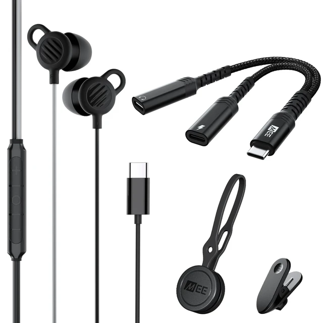 Main image of Wired Sleep Earbuds & USB-C Audio & Charging Adapter Low Profile Headphones for Side Sleepers with Type C Splitter, Listen & Charge at the Same Time for Sleeping, Working, Travel