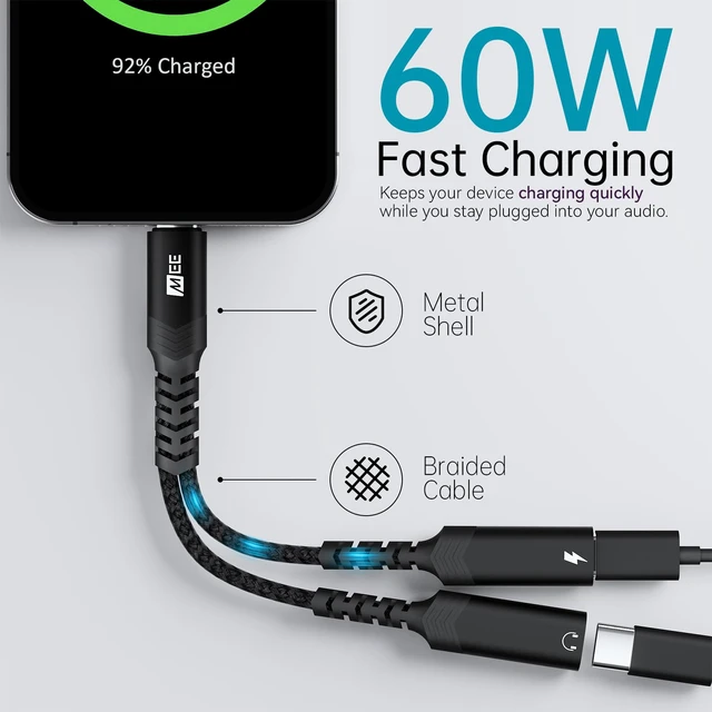 Alt view image 6 of 7 - Wired Sleep Earbuds & USB-C Audio & Charging Adapter Low Profile Headphones for Side Sleepers with Type C Splitter, Listen & Charge at the Same Time for Sleeping, Working, Travel
