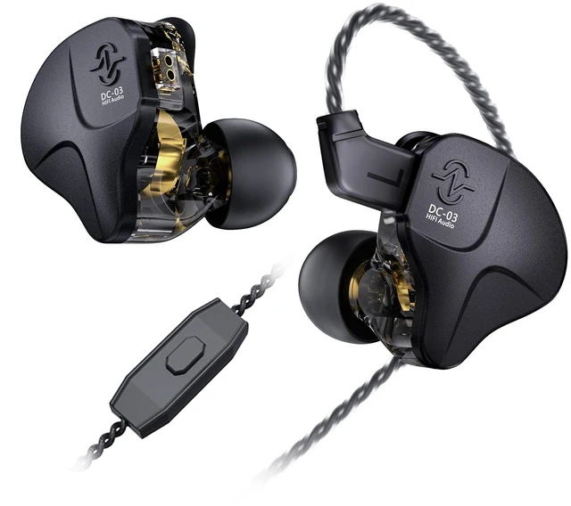 Main image of CCZ DC03 IEMs for Gaming with Mic, 1DD HiFi Headphones in Ear Monitors for Singers Musician, Deep Bass Sound Noise Cancelling Wired Gaming Earbuds, IEM Earphones with Detachable Cable(Black, with Mic)
