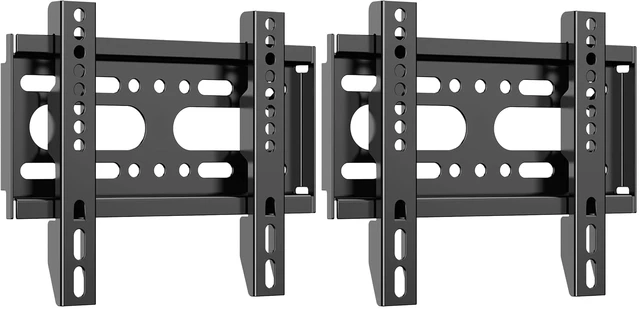 Main image of TV Wall Mount Bracket Low Profile Fixed for 14-43 Inch Flat Screen TVs & Monitors Up to 55lbs, Universal TV Monitor Mount Fits 8" Wood Studs Max VESA 200x200mm (Pack of 2)