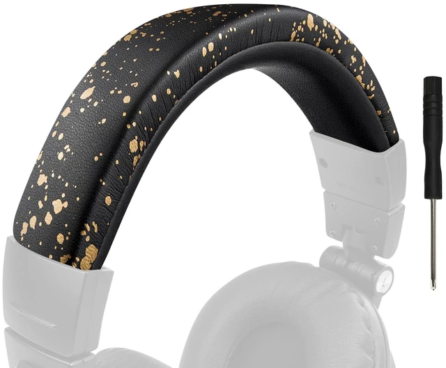 Main image of Headband for Audio Technica ATH M50, M50X, M50XWH, M50XBT, M50XBT2, M50S/LE Headphones, Replacement Headstrap Pad Repair Part (Black Gold)