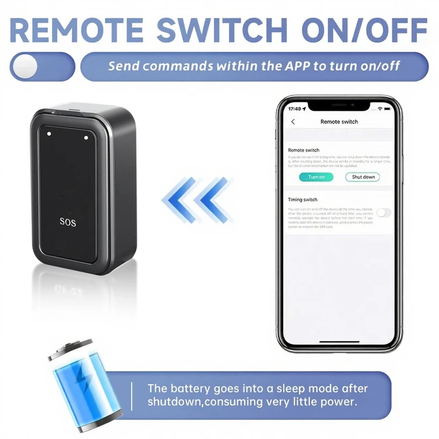 Alt view image 3 of 6 - 0.8 inch! Hidden Mini GPS Tracker for Vehicles Portable Real Time Locator No Subscription Required Monthly Fee Tracking Device Car Full Global Coverage Location Kids Dogs Trucks Person (Small size)