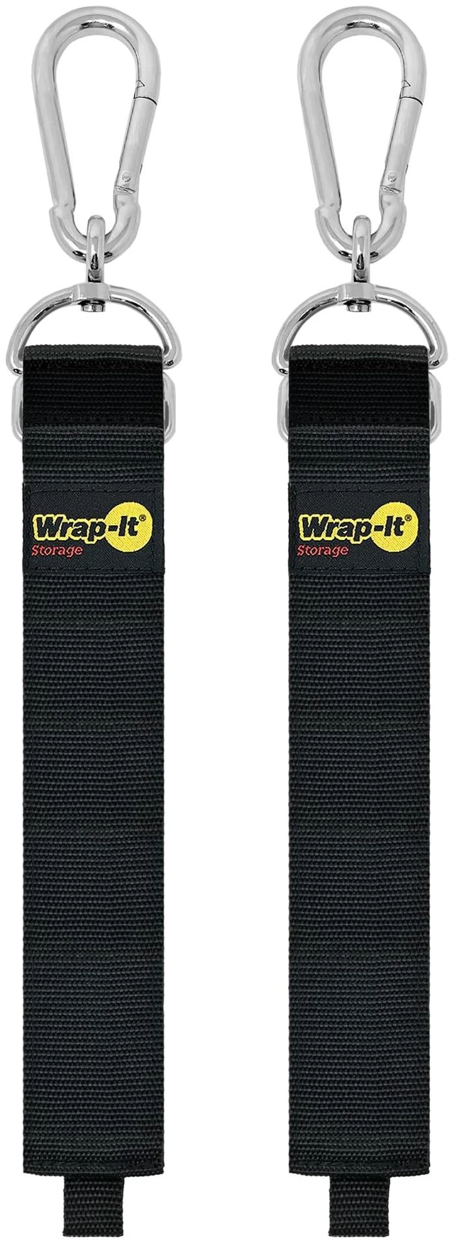 Main image of Hook 'n Hang Straps - 32" (2-Pack) Black Carabiner Straps to Use as Heavy Duty Extension Cord Organizer or RV Hose