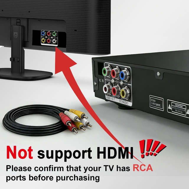 Alt view image 7 of 7 - DVD Player RCA/AV Connection, Region Free DVD Players for CD/DVD's Not Support HDMI. Compact DVD Player with NTSC/PAL System, AV/RCA Cable, USB Input, Remote Control
