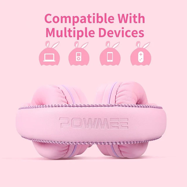 Alt view image 4 of 7 - M1 Kids Headphones Wired Headphone for Kids,Foldable Adjustable Stereo Tangle-Free,3.5MM Jack Wire Cord On-Ear Headphone for Children (Pink)