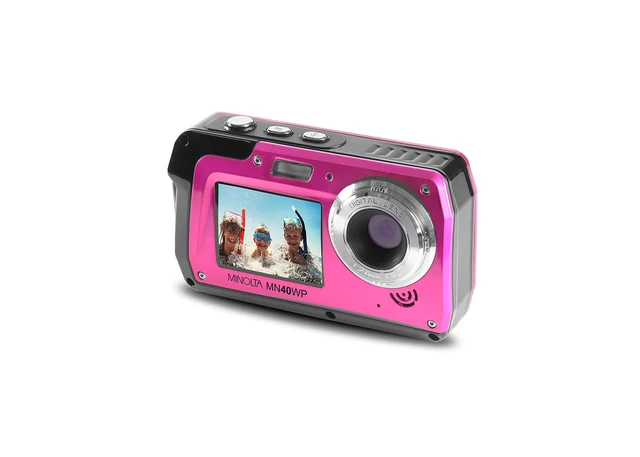 Alt view image 6 of 7 - MN40WP 48MP QHD Dual LCD Screen Waterproof Camera, Pink Capture sharp photos and video with intuitive controls for travel, family and everyday moments