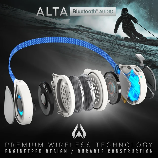 Alt view image 6 of 6 - Alta Wireless Bluetooth Ski Helmet Speakers - Snowboard Headphones HD Speakers Compatible Any Audio Ready Ski/Snowboard Helmet Earphones. Microphone for Hands-Free Calls