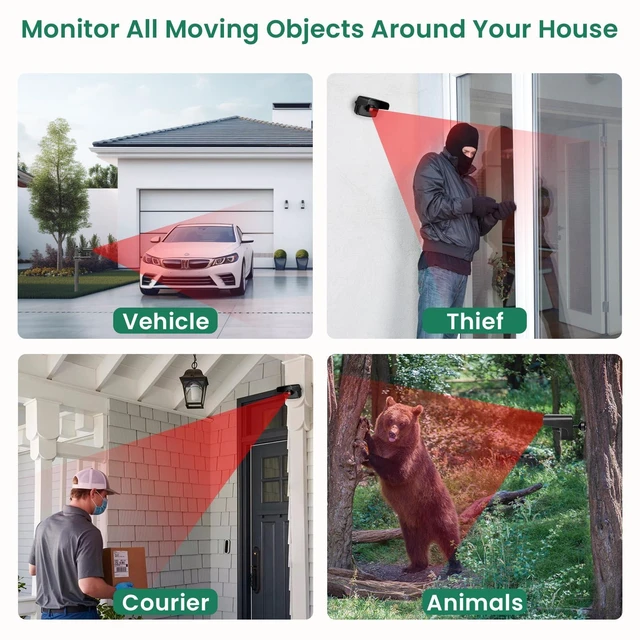 Alt view image 2 of 7 - Wireless Driveway Alarms with 58 Chimes,Drive Way Alarm Motion Sensor 5 VolumeEasy Install, 600FT RangeWeatherproof Security for Driveways, Indoor/Outside Property(1 Receiver+2 Sensors)