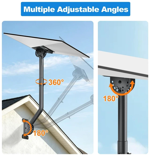 Alt view image 2 of 7 - Starlink Mount for Standard 4/4X/Gen 3, All Metal with Extension Adjust Angle Starlink Roof Mount, Starlink Wall Mount Compatible with Starlink Standard Gen 3/V3/4/4X, BlackVC-Z1118