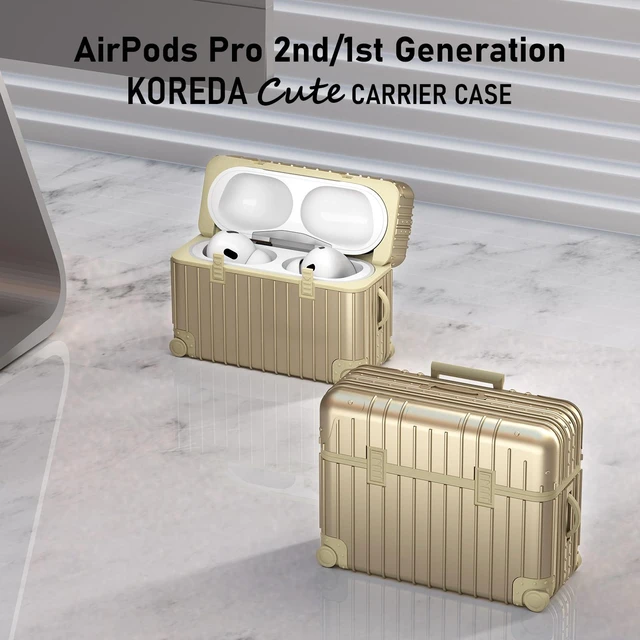 Alt view image 2 of 7 - Compatible with AirPods Pro 2nd/1st Generation Case Cover, Cute Funny Suitcase Design Case for Airpods Pro 2nd/1st Gen, Fashion Protective Hard Case for Women Men with Keychain