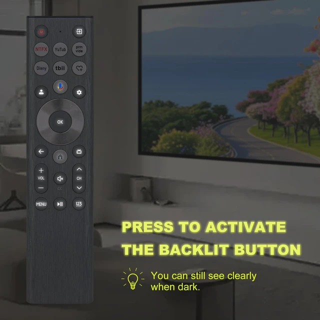 Alt view image 2 of 7 - ERF6A80 Replace Voice Remote Control with Backlit fit for Hisense U6 U7 U8 Series Mini-LED ULED 4K UHD Google Smart TV 55U8N 65U8N 75U8N 85U8N 100U8N 55U7N 65U7N 75U7N 55U6N 65U6N 75U6N 85U6N