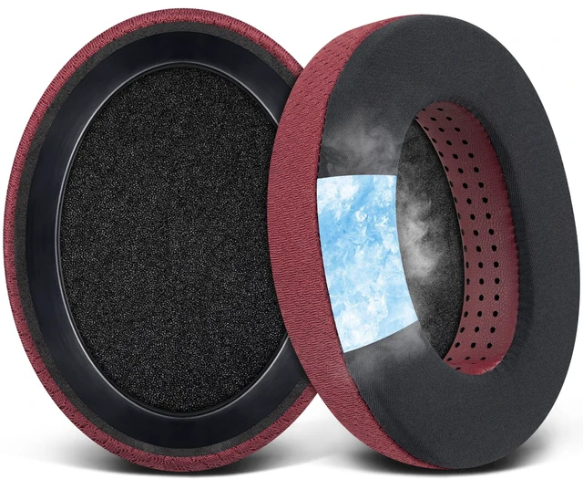 Main image of Cooling-Gel Earpads Cushions Replacement for Sennheiser HD650, HD660 S, HD660S2, HD600, HD6XX, HD58X, HD580, HD565, HD545, HD535 Headphones, Ear Pads with Ice Silk Fabric - Burgundy