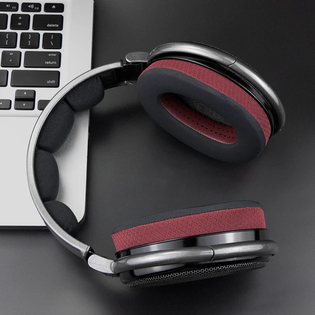 Alt view image 7 of 7 - Cooling-Gel Earpads Cushions Replacement for Sennheiser HD650, HD660 S, HD660S2, HD600, HD6XX, HD58X, HD580, HD565, HD545, HD535 Headphones, Ear Pads with Ice Silk Fabric - Burgundy