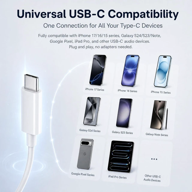 Alt view image 6 of 6 - USB C Wired Earbuds for iPhone 17 16 15 2 Pack in-Ear Earphones with Clear Mic & Noise Reduction Volume Control Deep Bass Compatible with Galaxy S25/S24/S23/S22,Note 20
