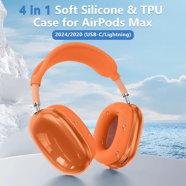 Alt view image 2 of 7 - for AirPods Max 2 & AirPods Max Case Cover, Orange Ear Pad Case Cover/Ear Cups Cover/Headband Cover for Apple AirPods Max 2&1, Clear TPU Transparent and Silicone Accessories