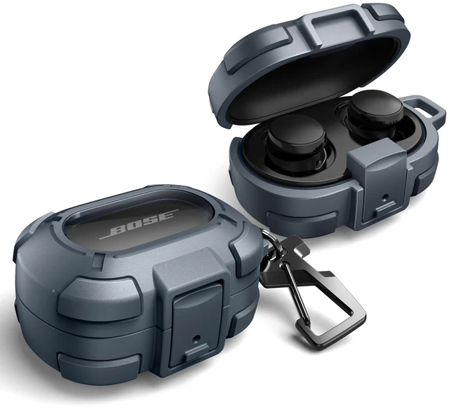 Main image of for Bose QuietComfort Earbuds Protective Case with Drop-Proof Lock, Shockproof Rugged Bumper Cover with Carabiner & Keyring for Bose QuietComfort Earbuds 2024 BlueCharger not Included