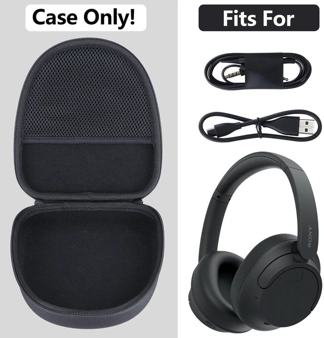 Alt view image 3 of 7 - Case for Sony WH-CH720N WH-CH520 WH-CH510 WH-CH710N Headphones Hard Shell Shockproof, Mesh Bag Organizer, Lightweight Travel, fit for WH-1000XM3 Noise Canceling Headphones