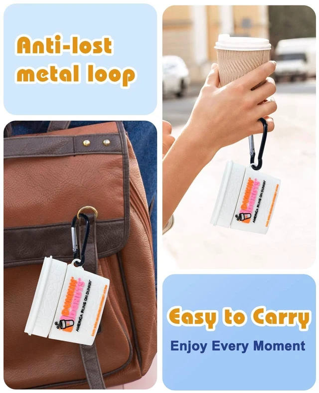 Alt view image 3 of 6 - for AirPods 5th/4th Case, Cute 3D Cartoon Silicone Cover, Funny Cup Shock-Absorbing Protection, Secure Keychain, Cleaner Kit Included, Soft-Touch Finish, Easy Carry for Women, Girls and Teens