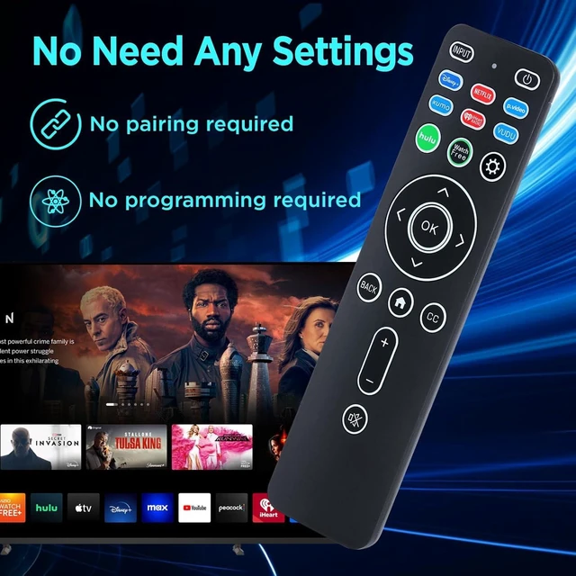Alt view image 4 of 7 - Universal Backlit Remote XRT260 Replacement for All Vizio Smart TVs with Shortcut Buttons Disney, Netflix, Video, Hulu, XUMO, VEDU, iHeart Radio and More
