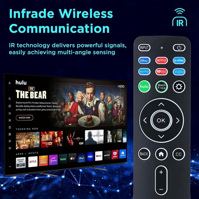 Alt view image 7 of 7 - Universal Backlit Remote XRT260 Replacement for All Vizio Smart TVs with Shortcut Buttons Disney, Netflix, Video, Hulu, XUMO, VEDU, iHeart Radio and More