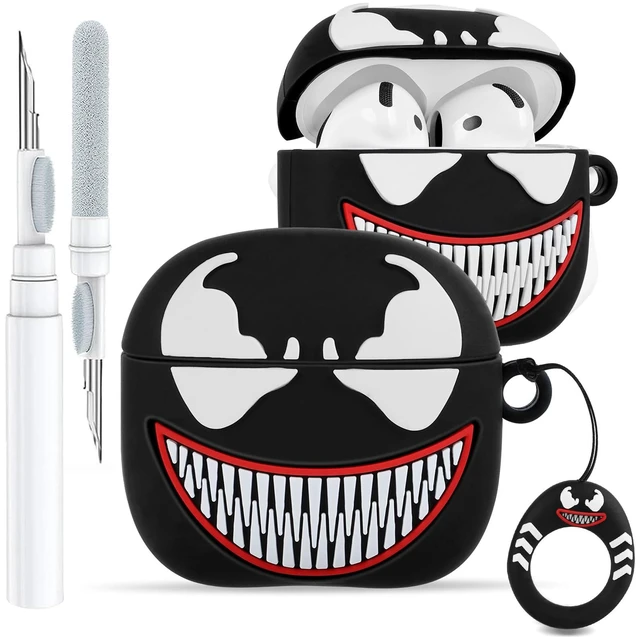 Main image of for AirPods 5th/4th Case, Cute 3D Cartoon Silicone Cover, Black Fang Shock-Absorbing Protection, Secure Keychain, Cleaner Kit Included, Soft-Touch Finish, Easy Carry for Women, Girls and Teens